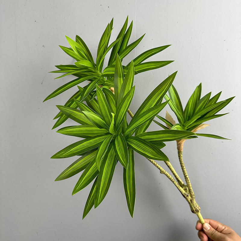 Dracaena Marginata - Sztuczne rośliny, 3 główki lili, bambusy,
